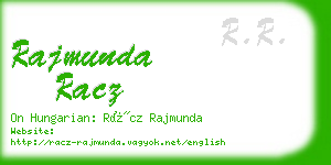 rajmunda racz business card